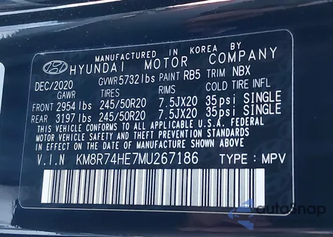 2021 Hyundai Palisade Calligraphy from USA, damaged, VIN KM8R74HE7MU267186